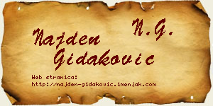 Najden Gidaković vizit kartica